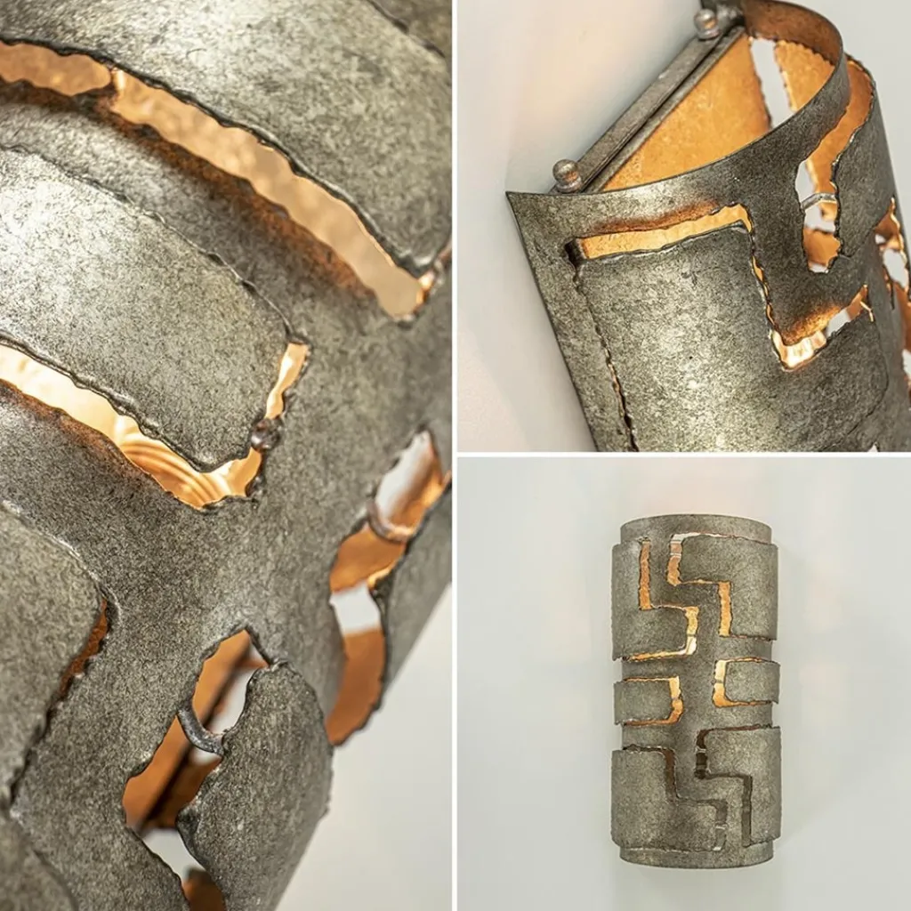 Straluma Robuuste wandlamp ambachtelijk zilver> Wandlampen|Decoratieve Verlichting