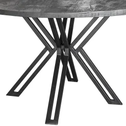 Straluma Ronde eettafel zwart mangohout met zwarte poot> Eettafels