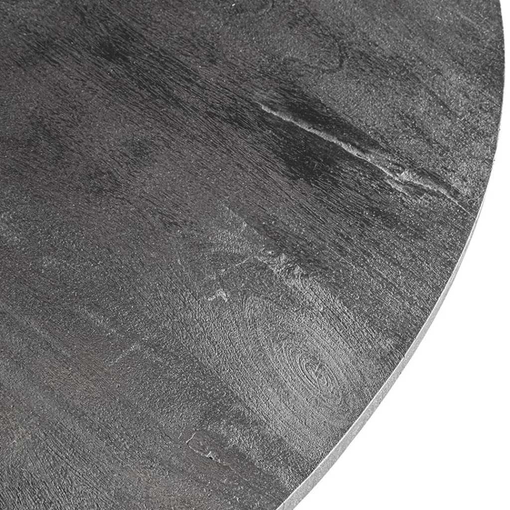 Straluma Ronde eettafel zwart mangohout met zwarte poot> Eettafels