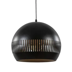 Straluma Ronde hanglamp koepel zwart/goud 40 cm> Eettafellampen|Woonkamerlampen