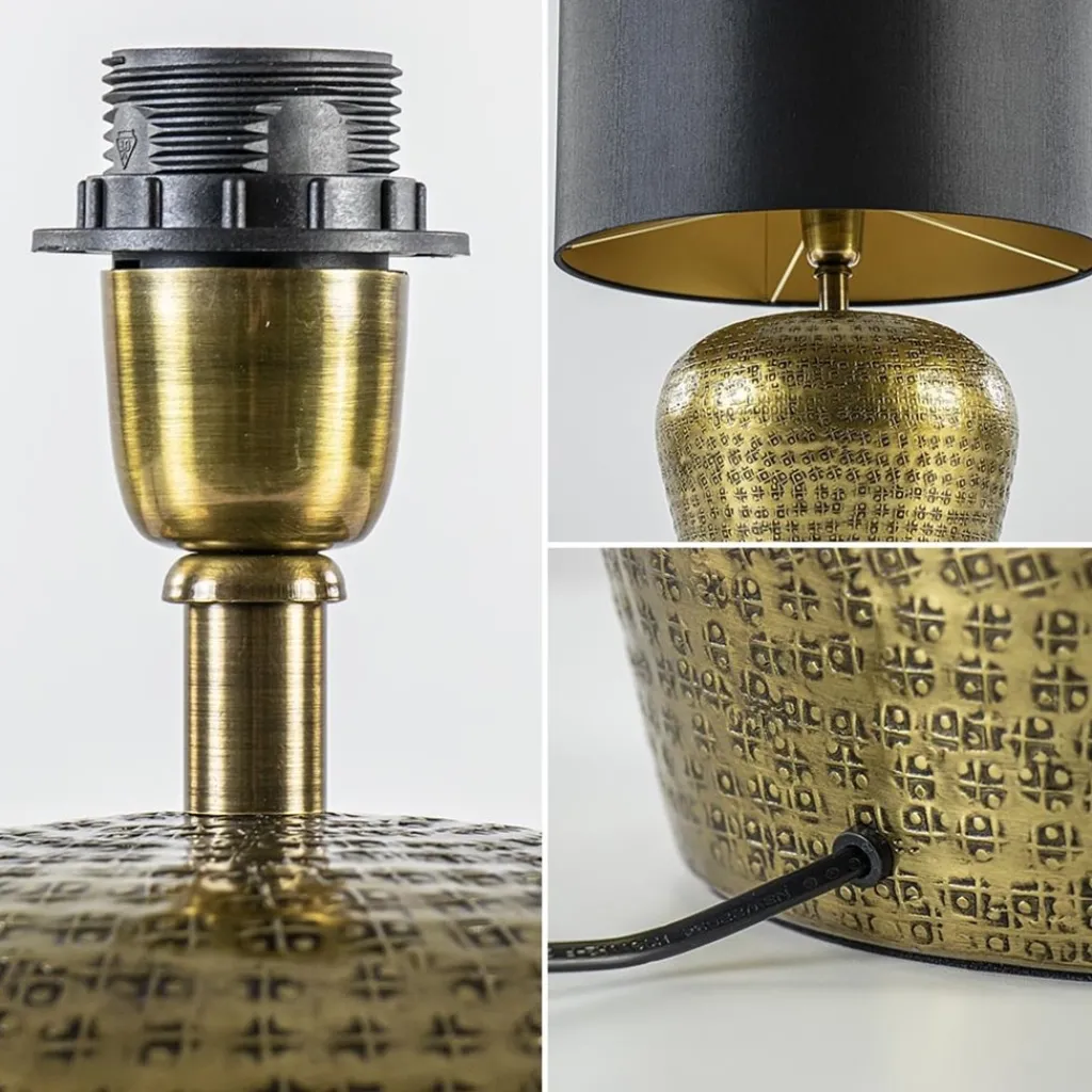 Straluma Ronde lampvoet Gondia antiek brons exclusief kap> Tafellampen|Lampenvoeten