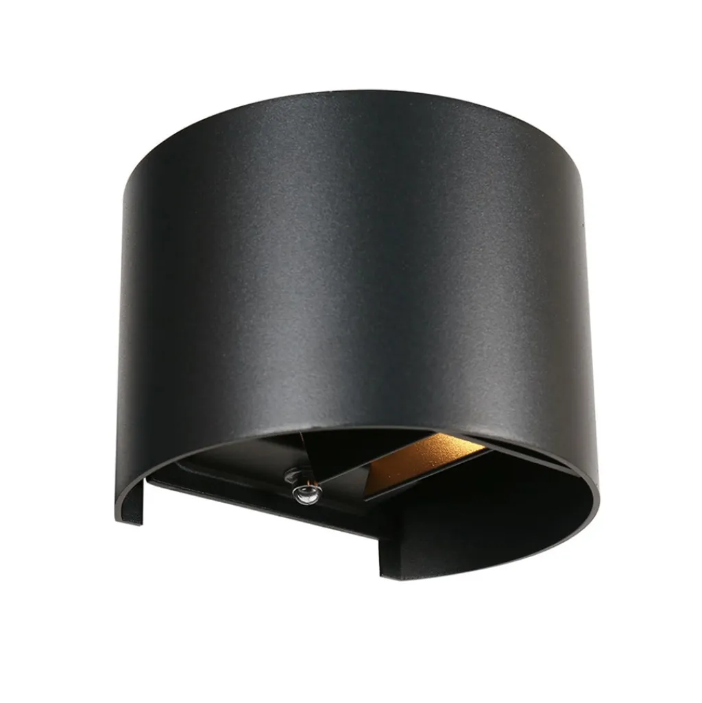 Straluma Ronde LED buitenlamp zwart inclusief lichtsensor> Wandlampen|Buitenlampen