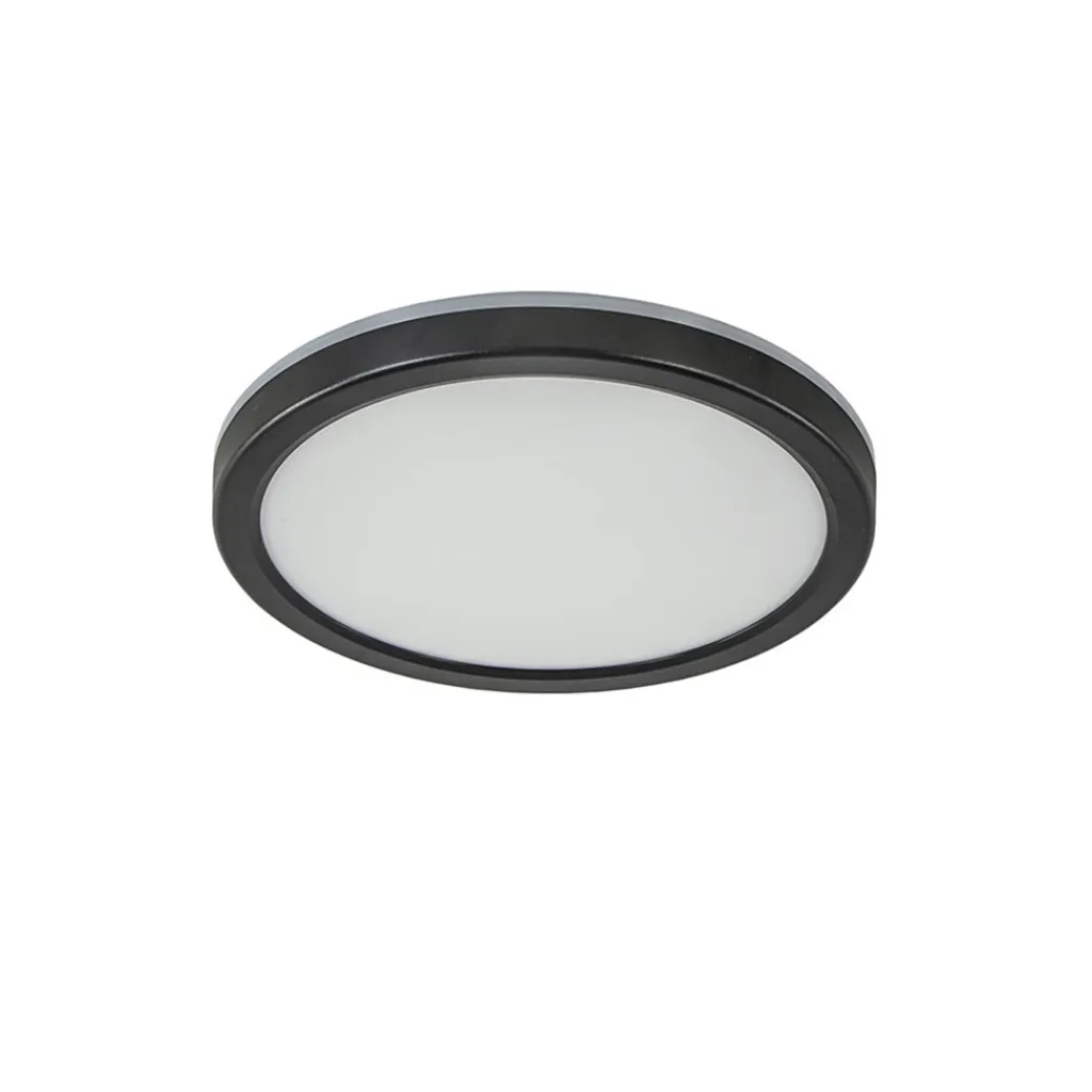 Straluma Ronde LED plafondlamp zwart met 3 licht opties IP44> Plafondlampen|Wandlampen
