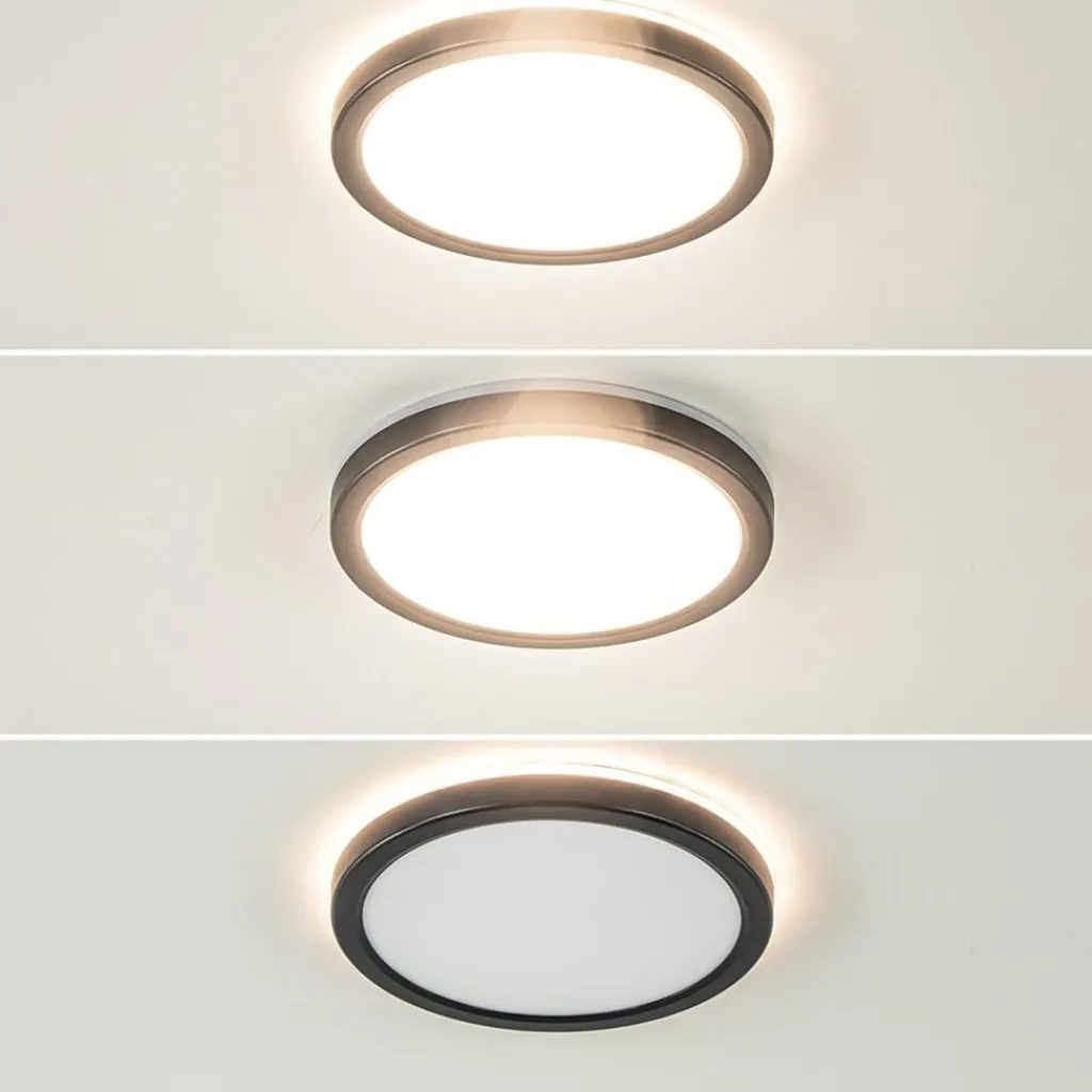 Straluma Ronde LED plafondlamp zwart met 3 licht opties IP44> Plafondlampen|Wandlampen