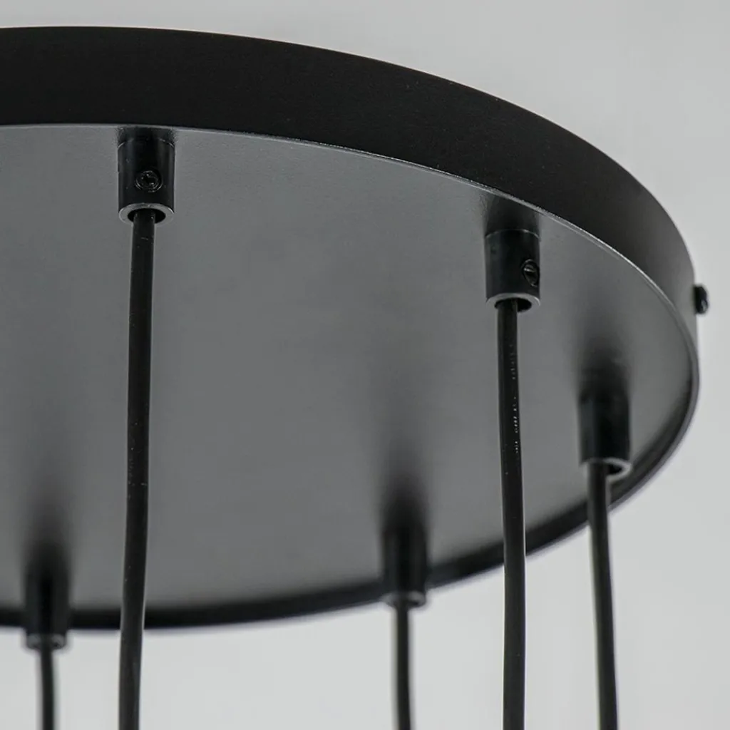 Straluma Ronde 8-lichts hanglamp cilinders zwart goud> Keukenverlichting|Halverlichting