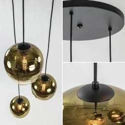 Straluma Ronde 3-lichts hanglamp golden gradient met zwart><noscript><img width=