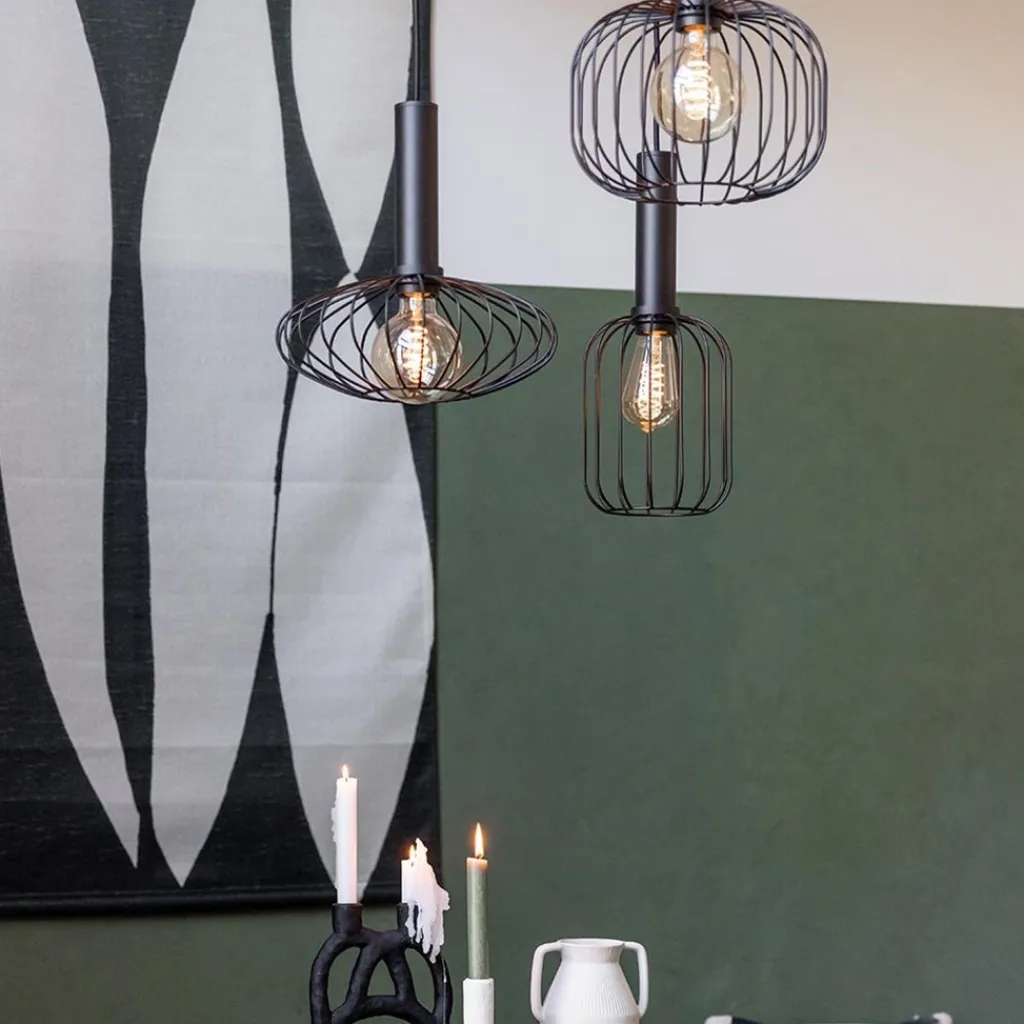 Straluma Ronde 3-lichts hanglamp met draadkappen divers> Eettafellampen|Draadlampen