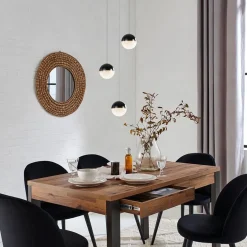 Straluma Ronde 3-Lichts LED hanglamp met zwarte bollen dimbaar></noscript> Hanglampen|Pendel Lampen