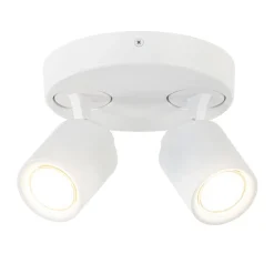 Straluma Ronde 2-lichts opbouwspot wit metaal verstelbaar> Opbouwspots|Slaapkamerlampen
