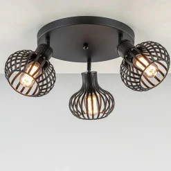 Straluma Ronde 3-lichts plafondlamp met verstelbare kappen> Draadlampen|Slaapkamerlampen