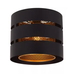 Straluma Ronde plafondlamp zwart metaal met goud> Plafondlampen|Industriële Verlichting