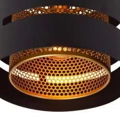 Straluma Ronde plafondlamp zwart metaal met goud></noscript> Plafondlampen|Industriële Verlichting