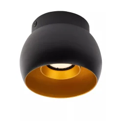 Straluma Ronde plafondspot zwart met goud GU10> Plafondlampen|Opbouwspots