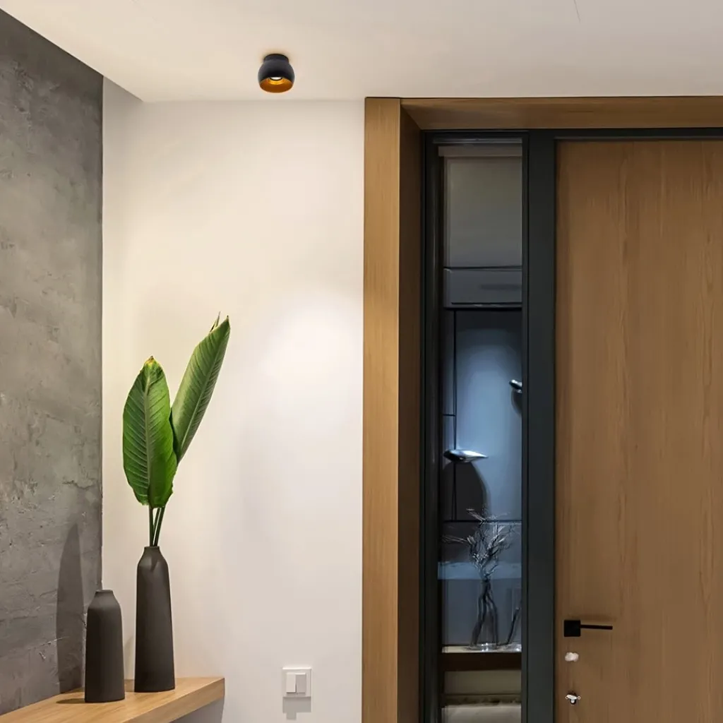 Straluma Ronde plafondspot zwart met goud GU10> Plafondlampen|Opbouwspots