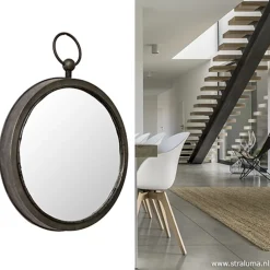 Straluma Ronde spiegel zink/grijs groot 46 cm></noscript> Light and Living