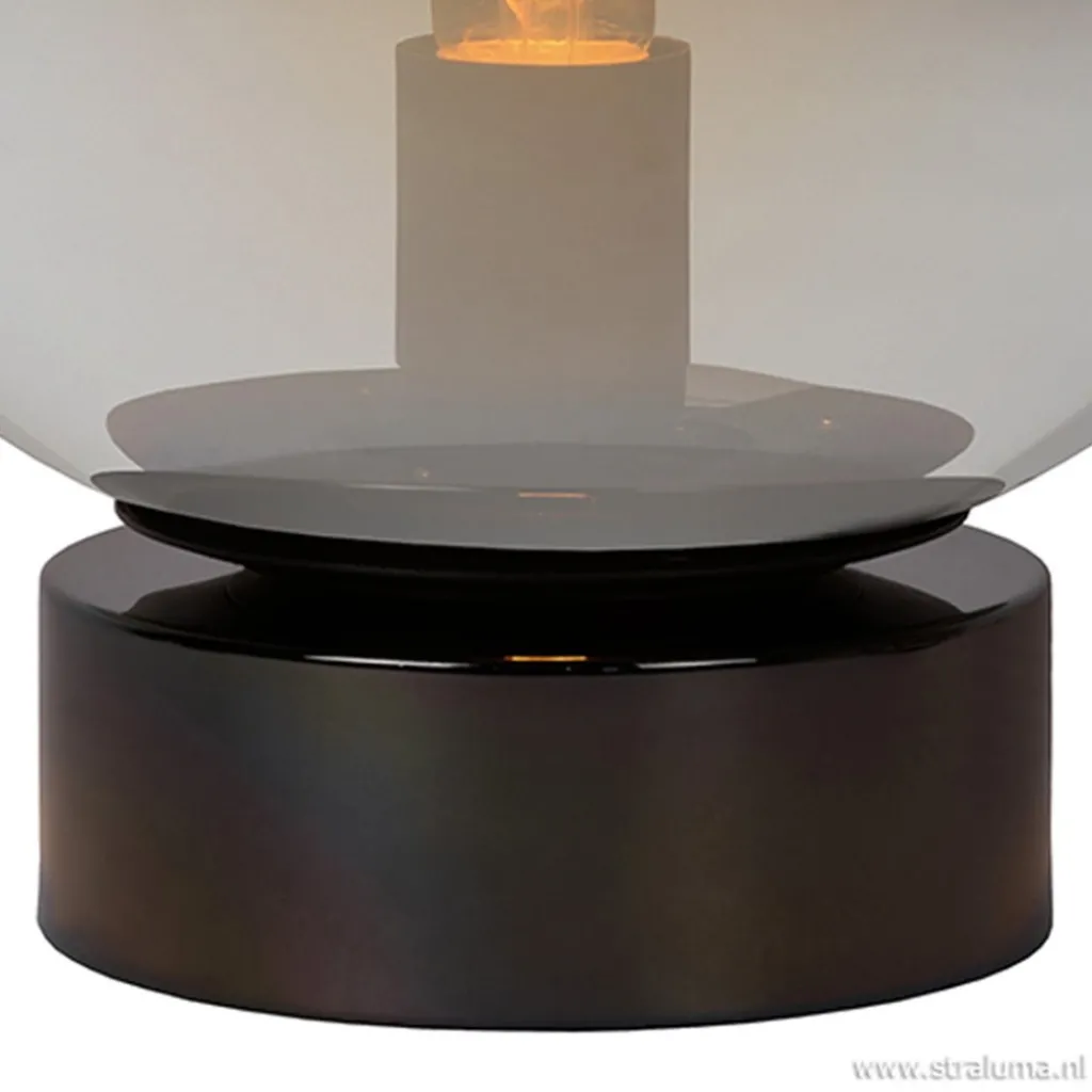Straluma Ronde tafellamp smokey glas> Woonkamerlampen|Slaapkamerlampen