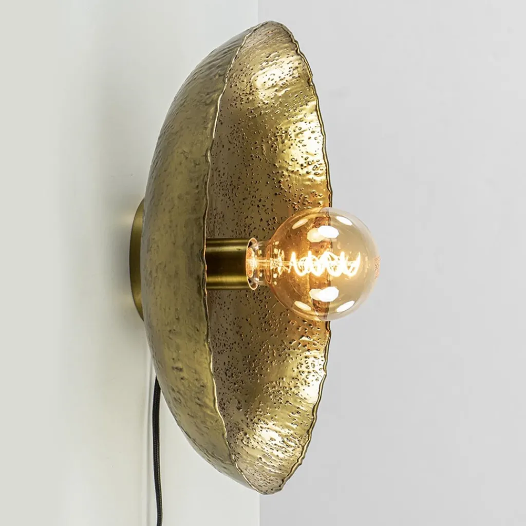 Straluma Ronde wandlamp Neva antiek brons met snoer> Light and Living|Woonkamerlampen