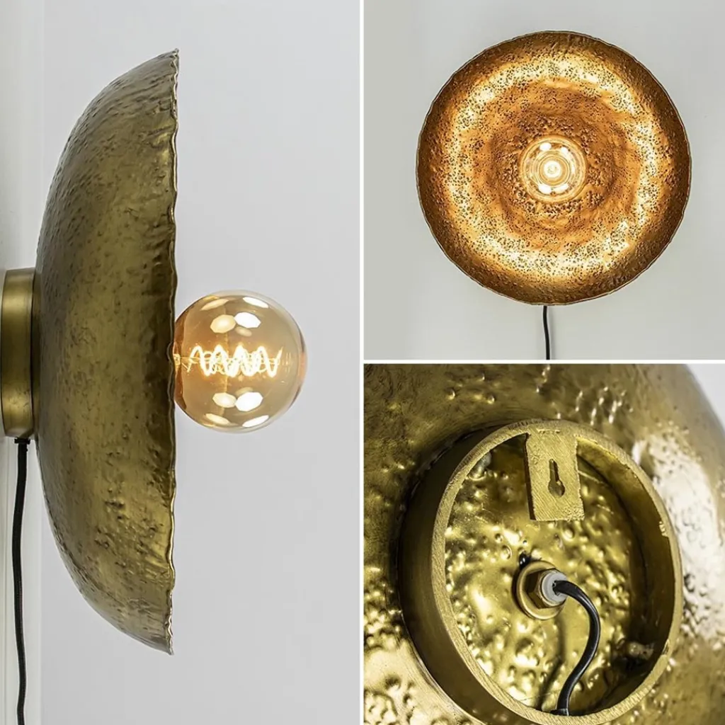 Straluma Ronde wandlamp Neva antiek brons met snoer> Light and Living|Woonkamerlampen