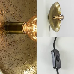 Straluma Ronde wandlamp Neva antiek brons met snoer><noscript><img width=