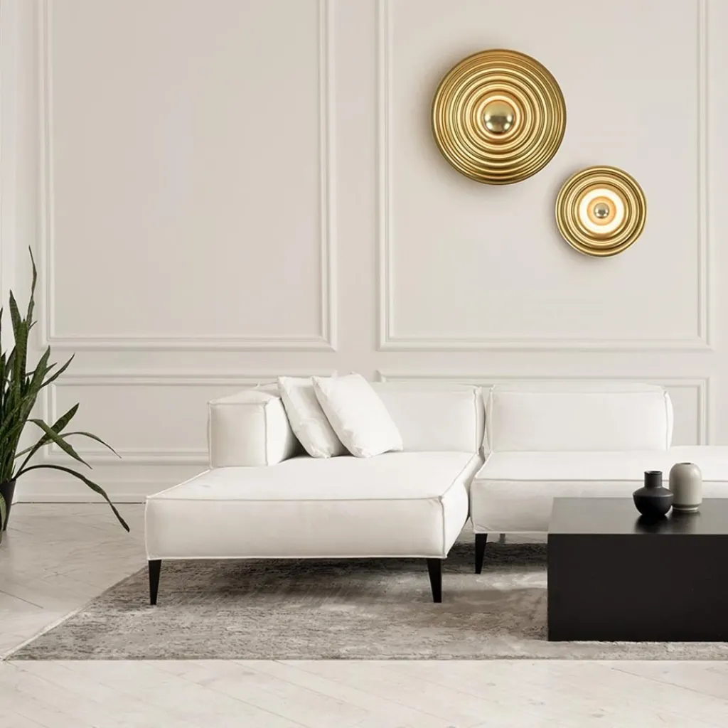 Straluma Ronde wand/plafondlamp gouden schaal> Plafondlampen|Wandlampen