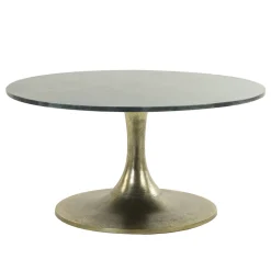 Straluma Salontafel Rickerd groen marmer met antiek bronzen poot> Light and Living|Salontafels