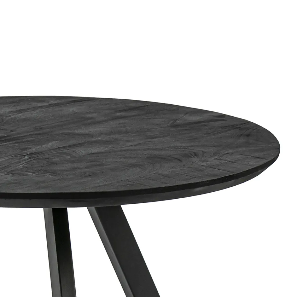Straluma Salontafel rond hout zwart 80 cm> Bijzettafels|Salontafels