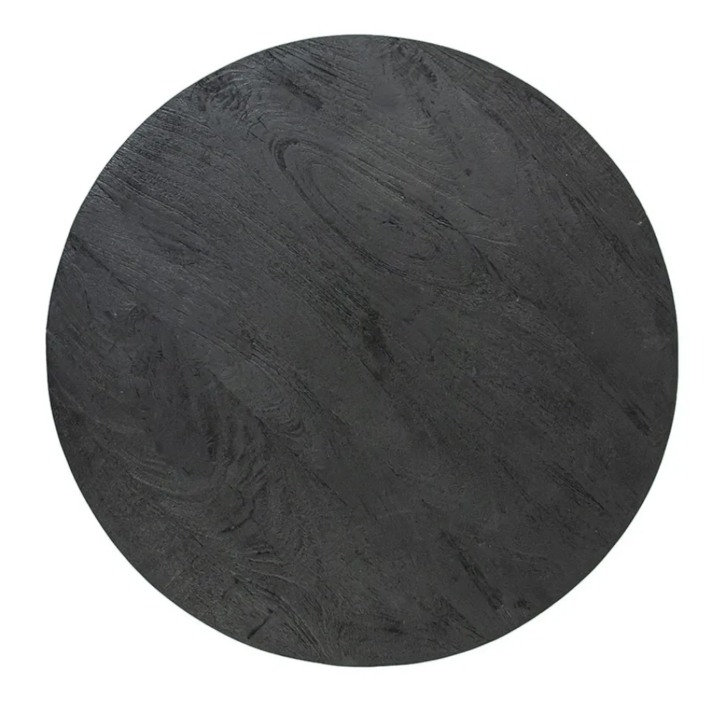 Straluma Salontafel rond hout zwart 80 cm> Bijzettafels|Salontafels