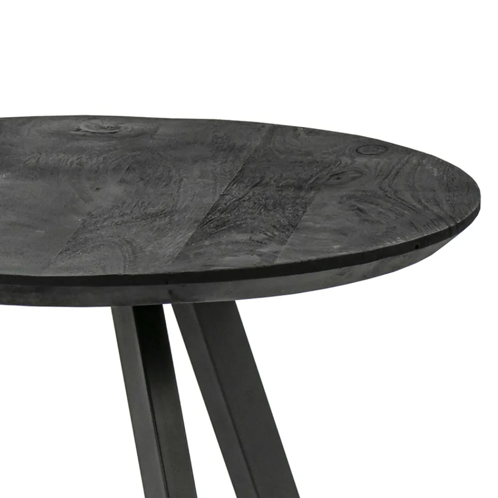 Straluma Salontafel rond hout zwart 60 cm> Bijzettafels|Salontafels