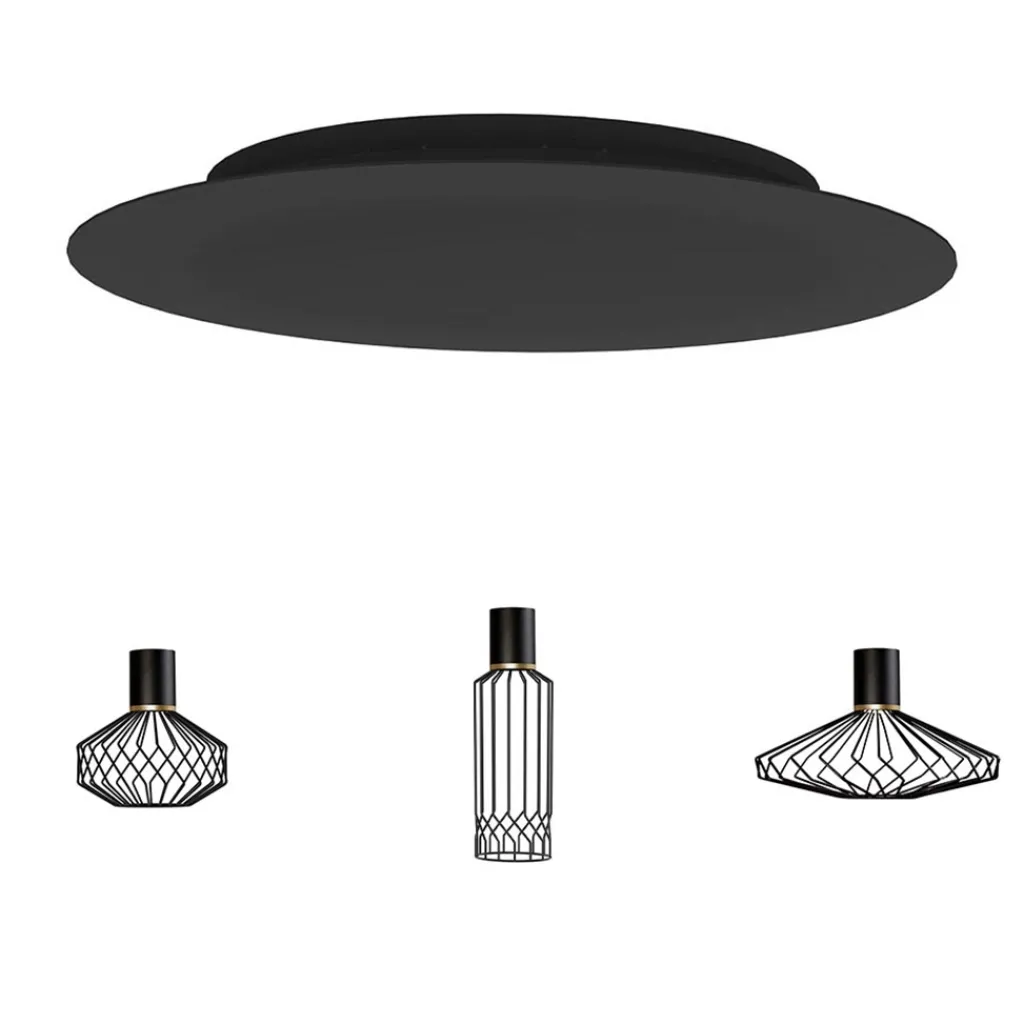 Straluma Samengestelde 6-lichts hanglamp spin met zwarte kappen> Eettafellampen|Keukenverlichting