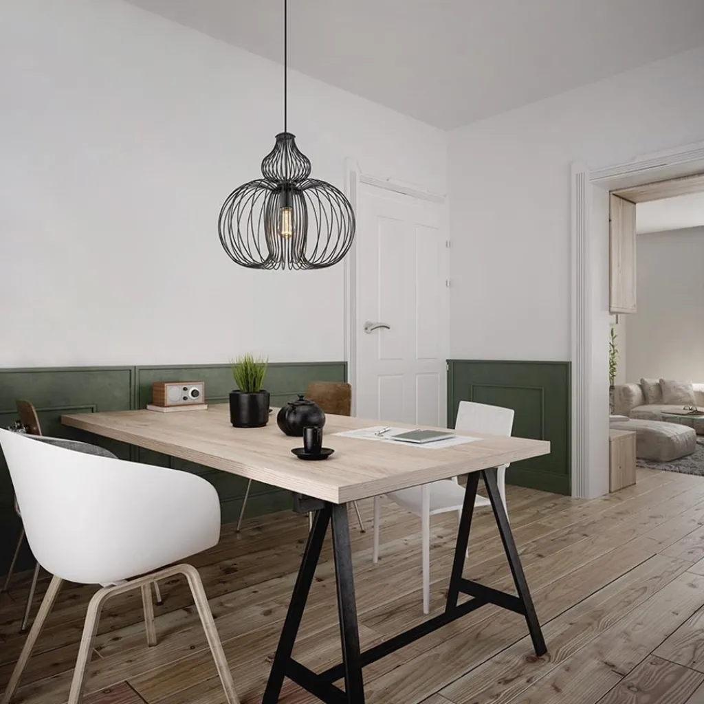 Straluma Scandinavische draad hanglamp mat zwart> Draadlampen|Eetkamerverlichting