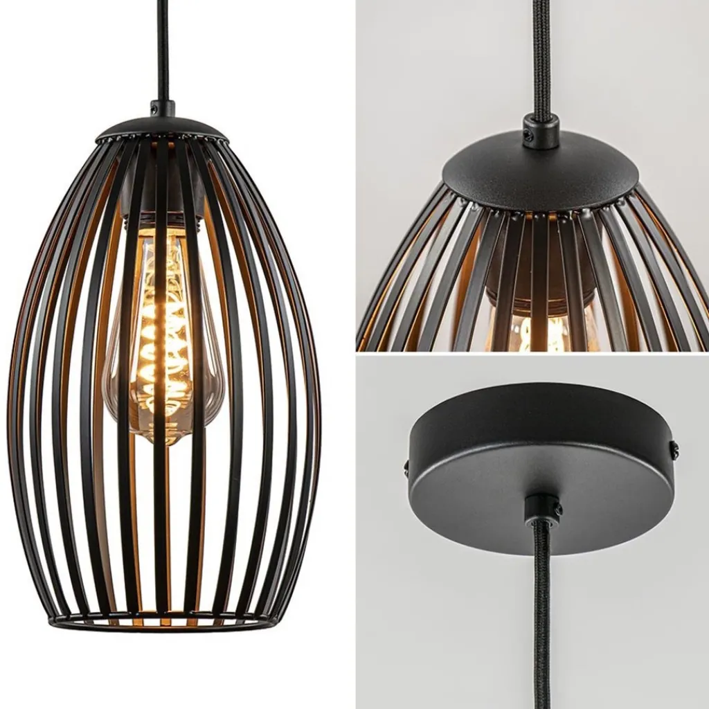 Straluma Scandinavische hanglamp mat zwart> Hanglampen|Draadlampen