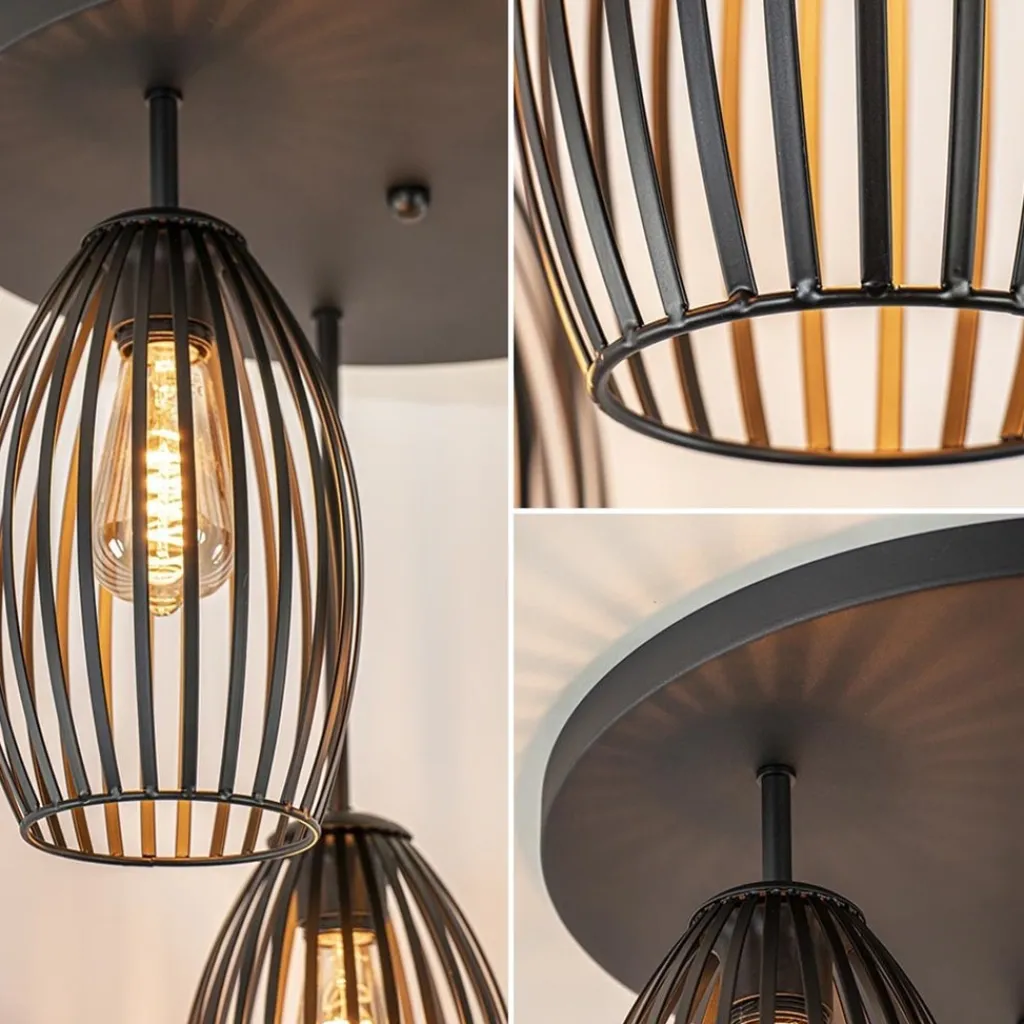 Straluma Scandinavische 3-lichts plafondlamp mat zwart> Plafondlampen|Draadlampen