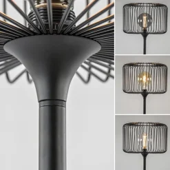 Straluma Scandinavsiche vloerlamp zwart met draadkorf></noscript> Vloerlampen|Draadlampen