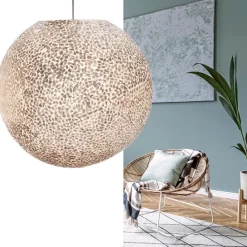 Straluma Schelpen hanglamp bol 40 cm wit/parelmoer></noscript> Schelpenlampen|Halverlichting