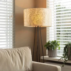 Straluma Schelpen vloerlamp met metaal groot></noscript> Schelpenlampen|Woonkamerlampen