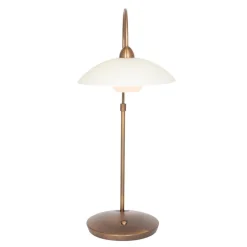 Straluma Sfeervolle tafellamp brons met creme glas klassiek></noscript> Tafellampen|Woonkamerlampen
