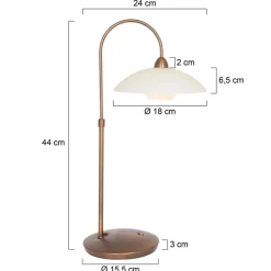 Straluma Sfeervolle tafellamp brons met creme glas klassiek></noscript> Tafellampen|Woonkamerlampen