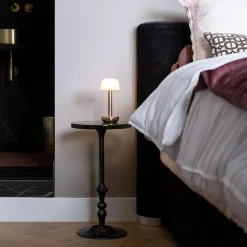 Straluma Sfeervolle tafellamp goud met frosted kapje op batterij><noscript><img width=