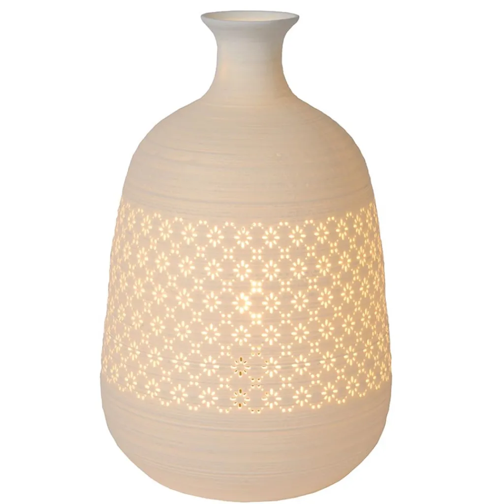 Straluma Sfeervolle tafellamp wit porselein decoratief> Tafellampen|Oosterse Verlichting