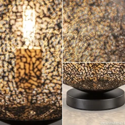 Straluma Sfeervolle tafellamp zwart/goud rond></noscript> Tafellampen|Moderne Verlichting