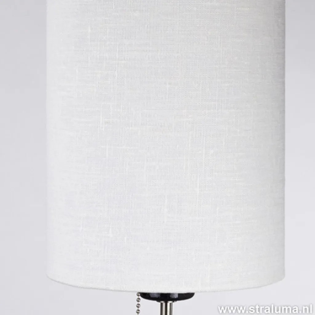 Straluma Smalle vloerlamp zwart-staal linnen kap> Schemerlampen|Woonkamerlampen