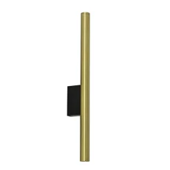 Straluma Smalle wandlamp cilinder zwart met solid brass> Woonkamerlampen|Slaapkamerlampen