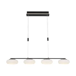 Straluma Smart eettafelhanglamp mat zwart met opaal glas> Hanglampen|Smart lampen