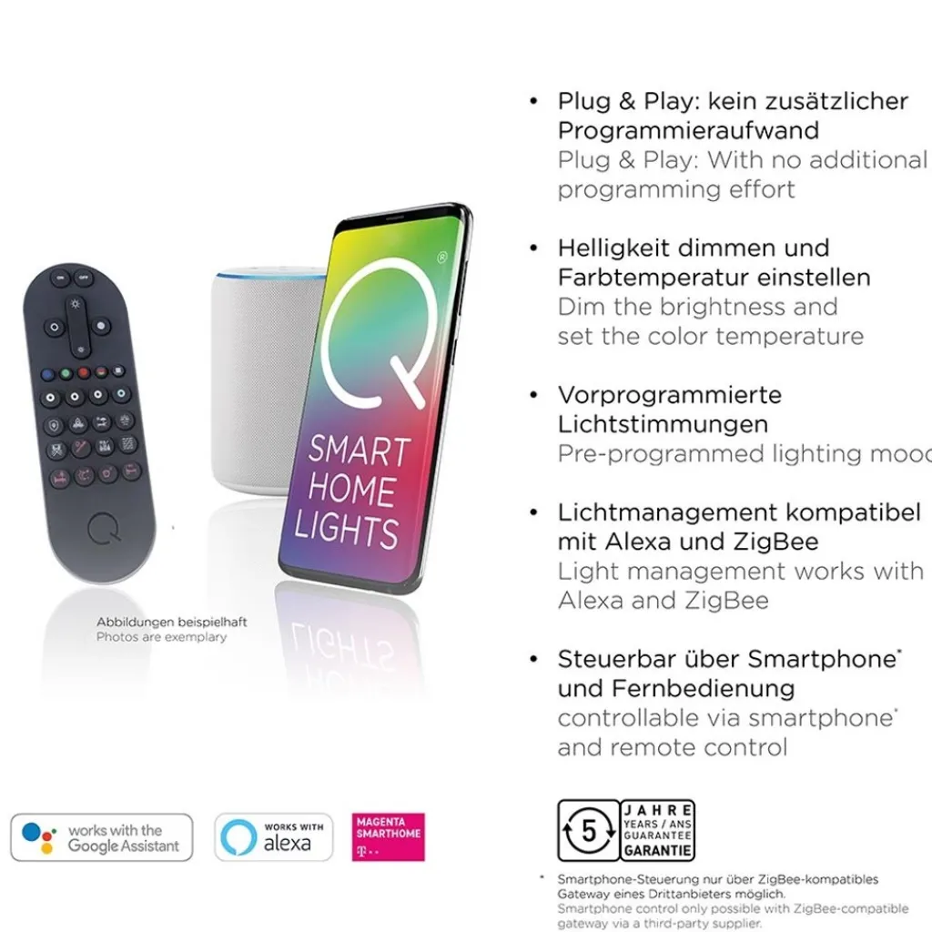 Straluma Smart eettafelhanglamp mat zwart met opaal glas> Hanglampen|Smart lampen