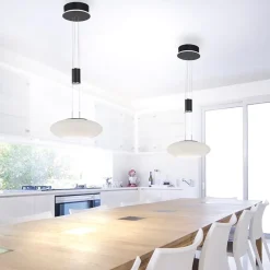 Straluma Smart hanglamp mat zwart met opaal glazen kap></noscript> Hanglampen|Smart lampen