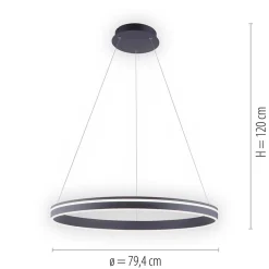Straluma Smart hanglamp ring groot antraciet><noscript><img width=