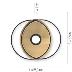 Straluma Smart plafondlamp goud met zwart dimbaar><noscript><img width=