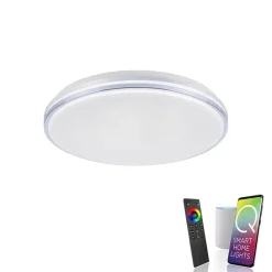 Straluma Smart plafondlamp wit met chroom IP44> Plafondlampen|Smart lampen