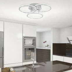 Straluma Smart plafondlamp 3x ringen nikkel inclusief LED><noscript><img width=