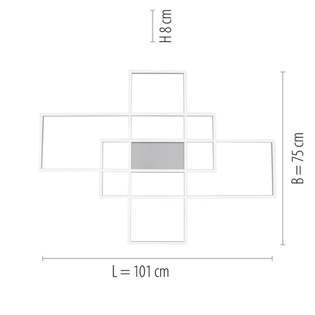 Straluma Smart plafond/wandlamp rechthoeken inclusief remote> Plafondlampen|Wandlampen